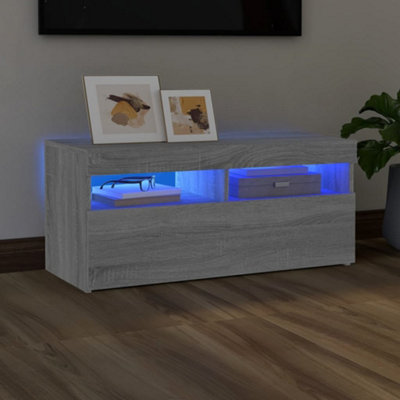 B&Q -  Tv Cabinet With Led Lights Grey Sonoma 90X35X40 Cm