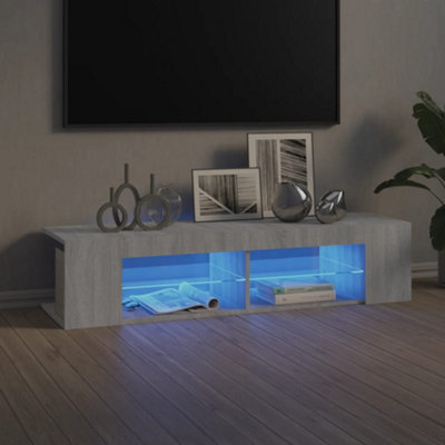 Vidaxl Tv Cabinet With Led Lights Grey Sonoma 135X39X30 Cm