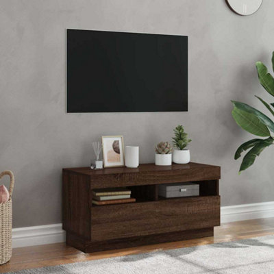 B&Q -  Tv Cabinet With Led Lights Brown Oak 80X35X40 Cm
