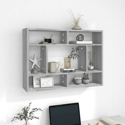 Vidaxl Wall Shelf Grey Sonoma 75X16X55 Cm Engineered Wood from B&Q