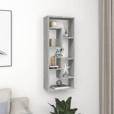 Vidaxl Wall Shelf Grey Sonoma 36X16X90 Cm Engineered Wood from B&Q