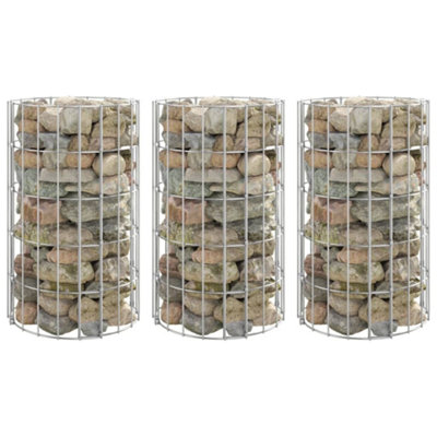 Vidaxl Circular Gabion Raised Beds 3 Pcs Galvanised Steel 30X50 Cm Gabion Raised Beds