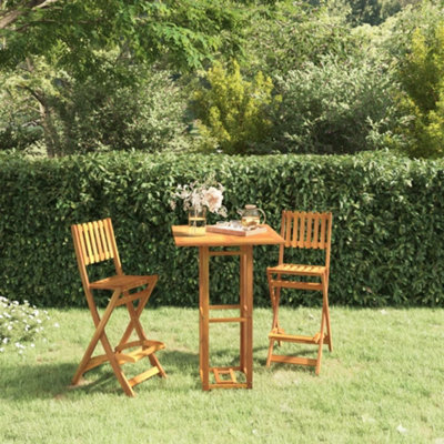 Vidaxl Folding Outdoor Bar Stools 2 Pcs Solid Wood Acacia from B&Q