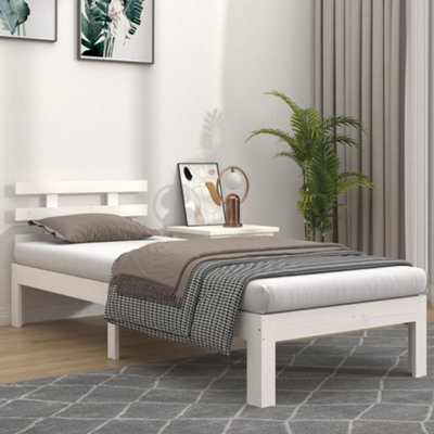 Vidaxl Bed Frame Without Mattress White 75X190Cm Small Single from B&Q