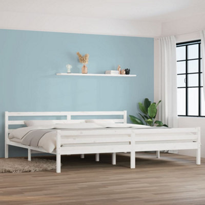 Vidaxl Bed Frame Without Mattress Solid Wood 200X200 Cm White
