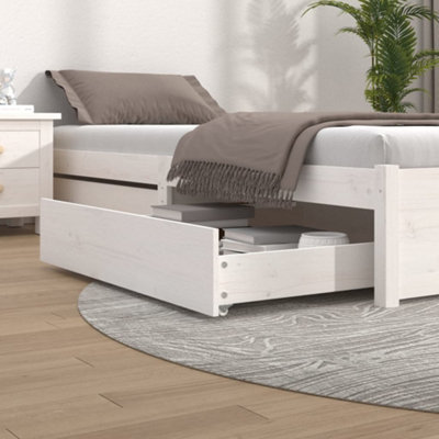 Vidaxl Bed Drawers 2 Pcs White Solid Wood Pine Bed Drawers from B&Q