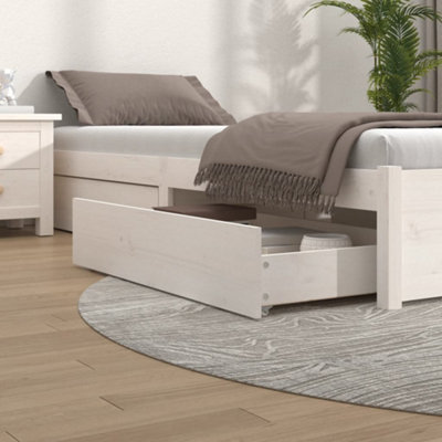 B&Q -  Bed Drawers 4 Pcs White Solid Wood Pine Bed Drawers - Image 4