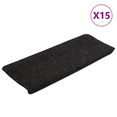 Vidaxl Stair Mats Self-Adhesive 15 Pcs 65X24.5X3.5 Cm Anthracite from B&Q