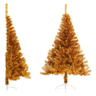 Vidaxl Artificial Half Christmas Tree With Stand Gold 180 Cm Pet