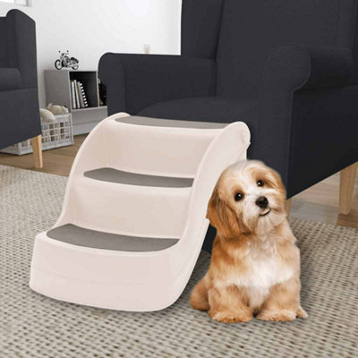 Vidaxl Folding 3-Step Dog Stairs Cream 50X38X38 Cm Plastic from B&Q