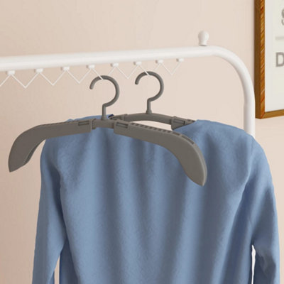 B&Q -  Extendable Clothes Hangers 10 Pcs Grey