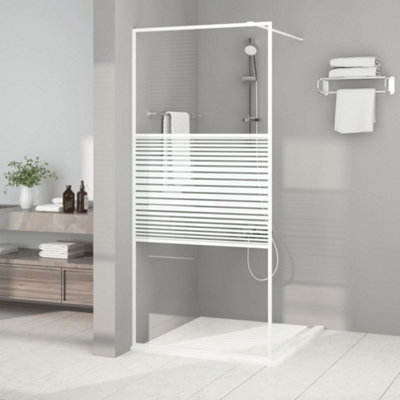 Vidaxl Walk-In Shower Wall White 90X195 Cm Clear Esg Glass