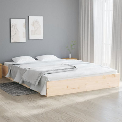 Vidaxl Bed Frame Without Mattress Solid Wood 150X200 Cm King Size King Size from B&Q