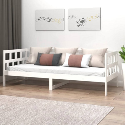 Vidaxl Day Bed Without Mattress White Solid Wood Pine 90X200 Cm from B&Q