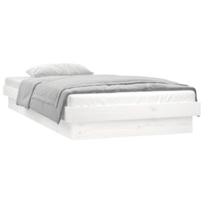 Vidaxl Led Bed Frame Without Mattress White 90X200 Cm Solid Wood from B&Q