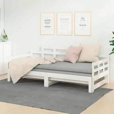 Vidaxl White Pull-Out Day Bed Without Mattress 2X(90X200) Cm