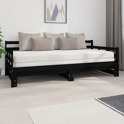 Vidaxl Pull-Out Day Bed Without Mattress 2X(90X200) Cm Black