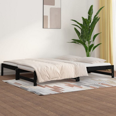 Vidaxl Pull-Out Day Bed Without Mattress 2X(90X200) Cm Black