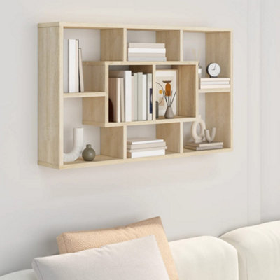 Vidaxl Wall Shelf Sonoma Oak 85X16X52.5 Cm Engineered Wood from B&Q