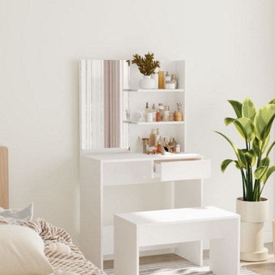 B&Q -  Dressing Table With Mirror White 74.5X40X141 Cm