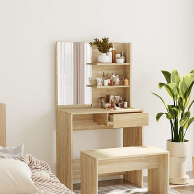 Vidaxl Dressing Table With Mirror Sonoma Oak 74.5X40X141 Cm from B&Q