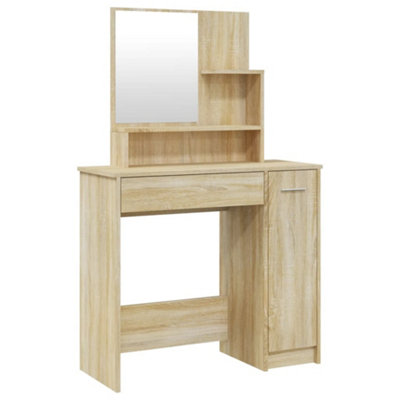 Vidaxl Dressing Table With Mirror Sonoma Oak 86.5X35X136 Cm from B&Q