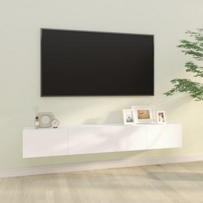 Vidaxl (White) 2X Wall Tv Cabinets Media Cabinet Sideboard Tv Stand Engineered Wood - Image 3
