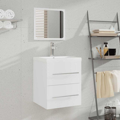 Vidaxl Bathroom Cabinet With Mirror 41X38.5x48 Cm Engineered Wood Bathroom Cabinet With Mirrors White