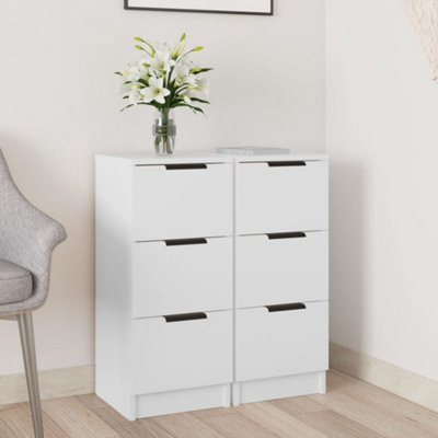 B&Q -  Sideboards 2 Pcs White 30X30X70 Cm Engineered Wood