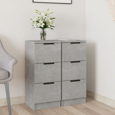 VidaXL Sideboard - 2 Pcs - Concrete Grey - 30x30x70 cm - Engineered Wood - Image 3