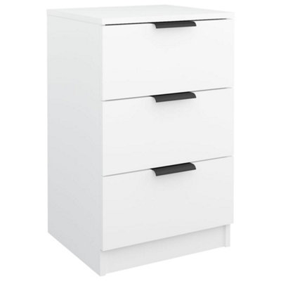 Vidaxl (White, 1) Bedside Cabinets Night Stand End Table Side Table Bed Drawer Cabinet - Image 3