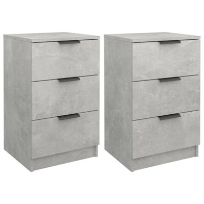B&Q -  Bedside Cabinets 2 Pcs Concrete Grey 40X36X65 Cm