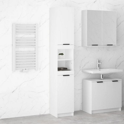 Vidaxl Bathroom Cabinet White 32X34X188.5 Cm Engineered Wood from B&Q