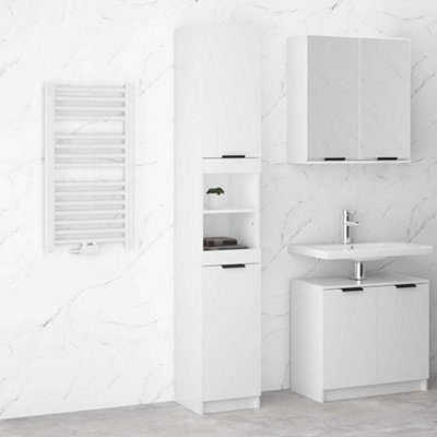 Vidaxl White Bathroom Cabinet High Gloss 32X34x188.5cm Engineered Wood Small