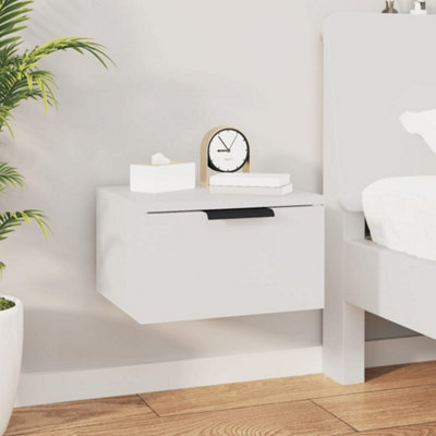 VIDAXL Bedside Cabinet White Wall Mounted Engineered Wood - Image 4