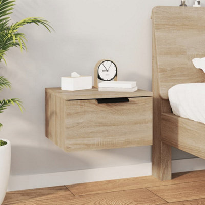 Vidaxl (Sonoma Oak, 1) Wall-Mounted Bedside Cabinets Bedroom Floating Nightstand Wall Cabinet - Image 3