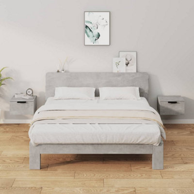B&Q -  Wall-Mounted Bedside Cabinets 2 Pcs Concrete Grey 34X30X20 Cm