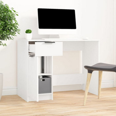 Vidaxl Desk White 100X50X75 Cm Engineered Wood from B&Q