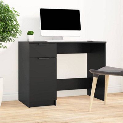 Vidaxl Black Desk 100X50x75 Cm Engineered Wood Large