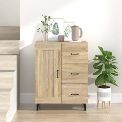 Vidaxl Sideboard Sonoma Oak 69.5X34x90 Cm Engineered Wood