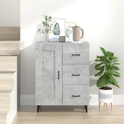 Vidaxl Sideboard Concrete 69.5X34x90 Cm Engineered Wood Grey