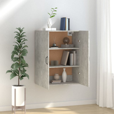 Vidaxl (Concrete Grey) Hanging Cabinet Floating Cabinet Wall Storage Cabinet Engineered Wood - Image 4