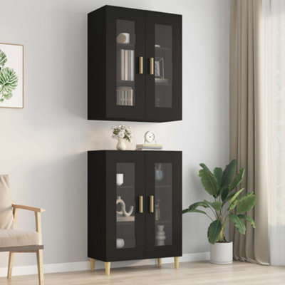 Vidaxl Hanging Wall Cabinet Black 69.5X34X90 Cm from B&Q