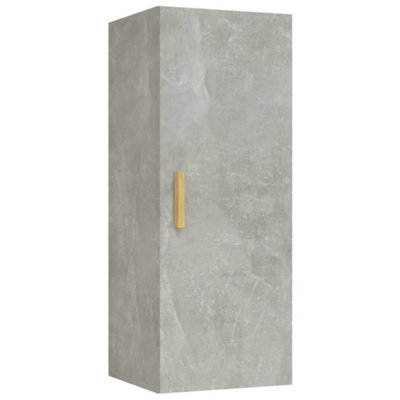Vidaxl Grey Wall Cabinet Concrete 34.5X34x90 Cm Engineered Wood