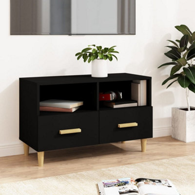 Vidaxl Tv Cabinet 80X36x50 Cm Engineered Wood Black