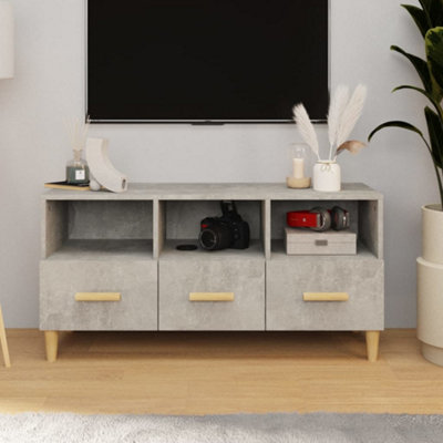 Vidaxl Tv Cabinet Concrete Grey 102X36X50 Cm Engineered Wood from B&Q