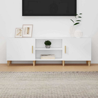 VIDAXL TV Cabinet - 2 Door - 2 Shelf - White - Image 4