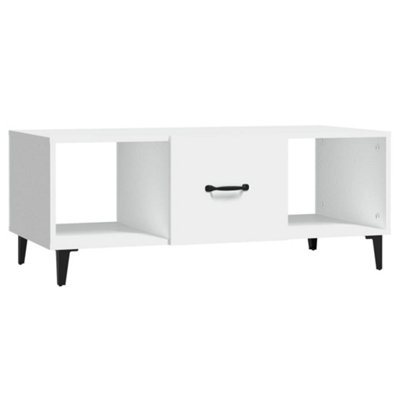 VidaXL Engineered Wood Coffee Table White 102x50x40 cm - Image 3