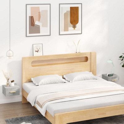 Vidaxl 2X Wall-Mounted Bedside Cabinets Concrete Grey Floating Bedside Unit - Image 2