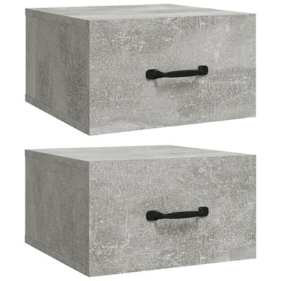 Vidaxl Wall-Mounted Bedside Cabinets 2 Pcs Concrete 35X35x20 Cm Grey
